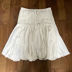 Y2K White Flowy Maxi Skirt